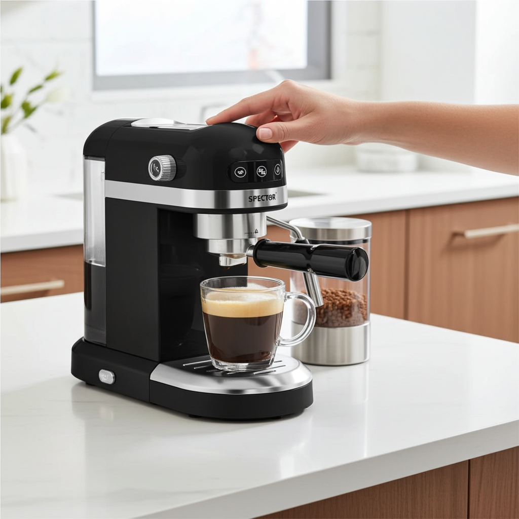 NNEIDS Spector Coffee Maker Machine Espresso Black