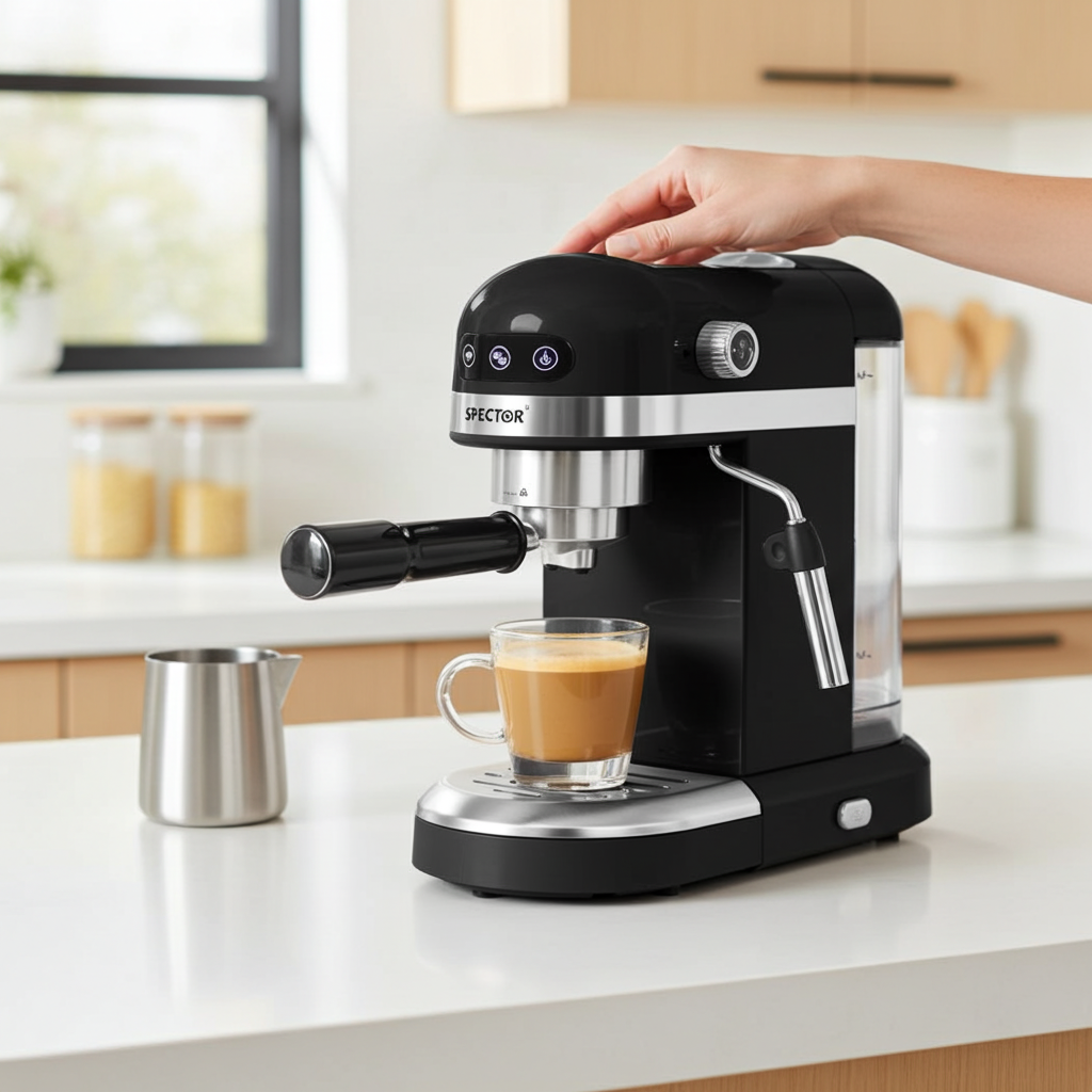 NNEIDS Spector Coffee Maker Machine Espresso Black