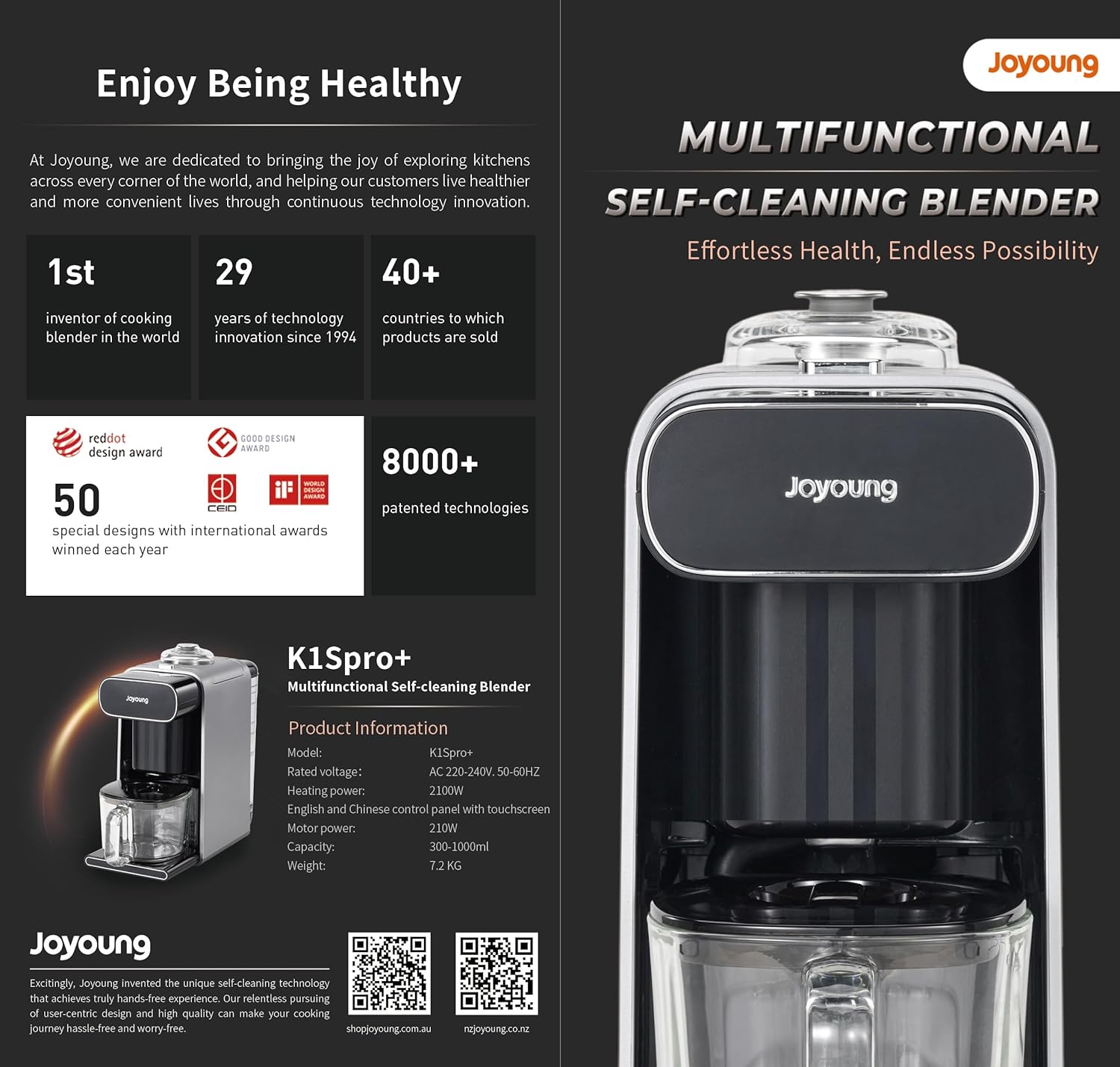 NNEDSZ Joyoung K1S Pro Soymilk Machine Soybean Milk Coffee Maker Juicer Water Dispenser