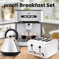 NNEDPE Toaster, Kettle & Coffee Machine Breakfast Set - White